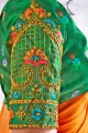 saris en pierre orange en mousseline de chinon