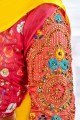 mousseline de chinon en pierre sari en jaune avec chemisier