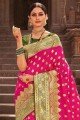 zari rose, tissage banarasi soie banarasi sari