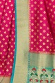 tissage 2d soie rose sari indien du sud avec chemisier