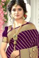 tissage de soie sari indien du sud en violet