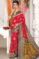 tissage 2D Dola Silk sari indien du sud en rouge