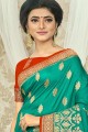 tissage de soie sari des indes du sud en vert rama avec chemisier