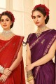 saris de soie à fil violet