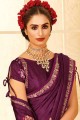 saris de soie à fil violet