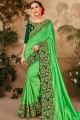 patch, tenue de soirée en soie brodée sari en perroquet