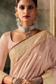 tissage soie rose sud indien saris avec chemisier