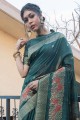 tissage vert sarcelle tussar soie sari