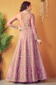robe de soirée en filet violet