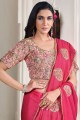 pink art silk south indian sari with embroidered