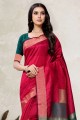 saris de tissage rose en soie d’art