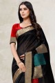 tissage art soie saris noir avec chemisier