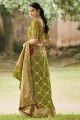 vert brodé, tissage saris en tissu et organza