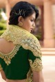 olive green Saree with Blouse