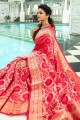 tissage rose confiture satin mariage sari