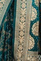sari de mariage vert rama en tissage de soie banarasi