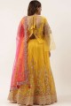 Mustard Lehenga Choli in Satin and silk with Embroidered