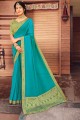 saris de tissage turquoise en soie