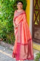 coton zari pêche sari du sud de l'inde avec chemisier