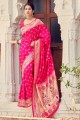 saris en soie rose avec tissage