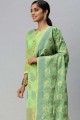 tissage banarsi jacquard salwar kameez en vert avec dupatta