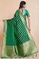 tissage organza sud indien sari en vert avec chemisier