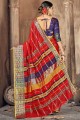 saris en soie rouge avec tissage