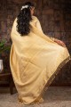 tissage de sari de soie grège en beige