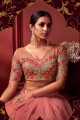 Net and satin Party Lehenga Choli with Embroidered in Light pink