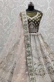 Sequance,Multy,Dori Embroidery,Diamond Work Wedding Lehenga Choli in Mahendi Velvet