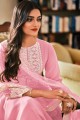 Palazzo Palazzo Salwar Kameez dans Muly Broderie Travail Faux Georgette