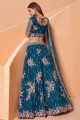 Blue Wedding Lehenga Choli in Net with Thread,Sequance,Coding,Badla Embroidery,Zarkan Work