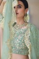 Soft Net Wedding Lehenga Choli in Pista with Heavy Designer Dori,Sequance Embroidery Work