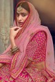 Silk Pink Wedding Lehenga Choli in Thread,Sequance,Coding,Jari Embroidery,Hand Work