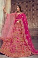 Silk Pink Wedding Lehenga Choli in Thread,Sequance,Coding,Jari Embroidery,Hand Work