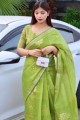 Vert Heavy Wevon Jari Designer Travail Silk Saree Saree