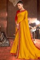 Sarovski jaune Sarovski Butta Designer Vichitra Silk Saree