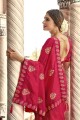 saree in Pink Vichitra Silk with Designer Jari Embroidery Work