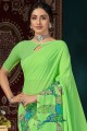 Blouse Saree Saree Green Silk Impresseur