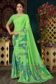 Blouse Saree Saree Green Silk Impresseur