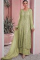 palazzo costume pakistanais vert pista faux georgette