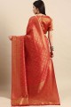 Saree de Silk Jacquard Silk Jacquard dans Redwith Blouse