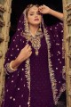 costume violet georgette eid lehenga