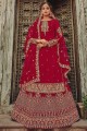 costume eid lehenga en georgette rouge
