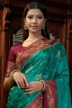 tissage de satin et de soie sud indien sari en rama avec chemisier