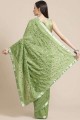 pista sari brodé de soie avec chemisier