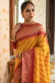 sari en soie bordeaux avec tissage