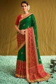 vert brasso sari du sud de l'inde avec imprimé