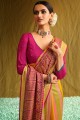 sari multicolore du sud de l'inde en laiton avec imprimé