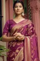 tissage art soie sari en violet avec chemisier